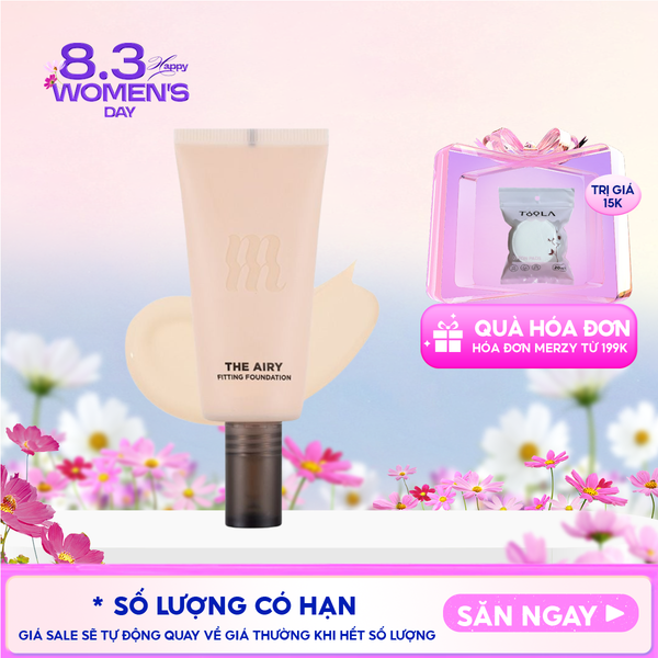  Kem Nền Merzy Hỗ Trợ Kiềm Dầu, Lâu Trôi, Che Khuyết Điểm The Airy Fitting Foundation 30ml 