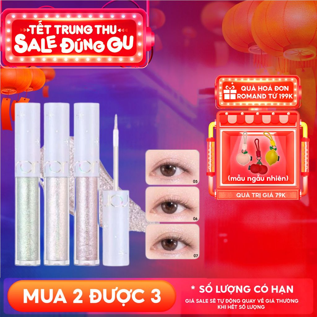 Gel Nhũ Mắt Romand Lấp Lánh, Bền Màu, Lâu Trôi The Universe Liquid Glitter 2g