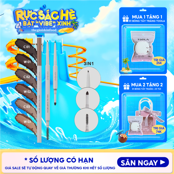  Chì Kẻ Mày Nét Mảnh Romand 3 Trong 1 Cho Đôi Chân Mày Hoàn Hảo, Sắc Nét Han All Sharp Brow - Han All Line 