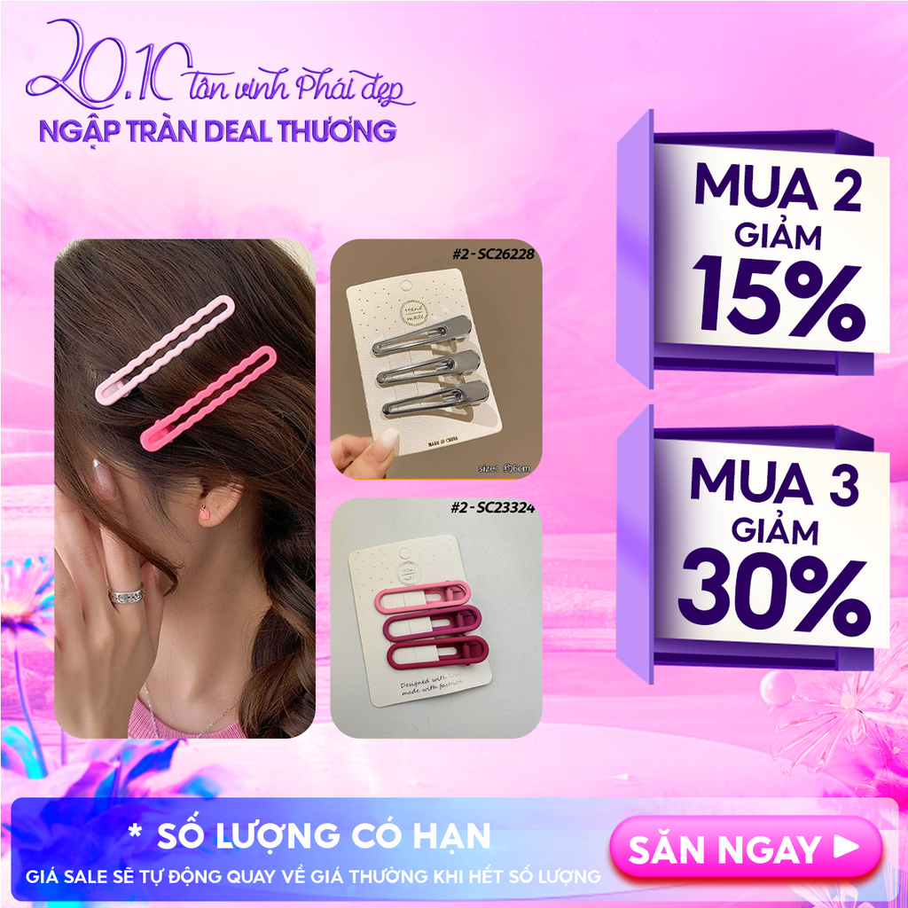 [NHẬP KHẨU] Set Kẹp Tóc Mái Xinh Xắn, Nhiều Kiểu Dáng, Phong Cách Hàn Quốc TOOLA