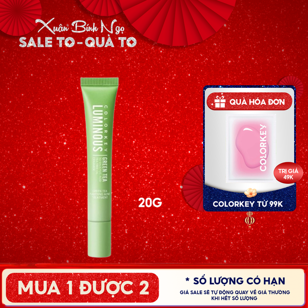  Kem Hỗ Trợ Giảm Mụn Colorkey Trà Xanh Luminous Green Tea Purifying Acne Treatment 20g 