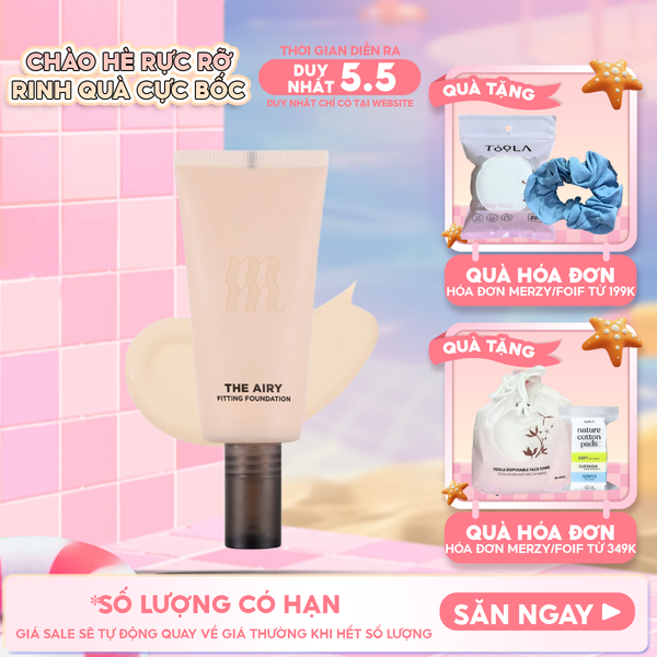  Kem Nền Merzy Hỗ Trợ Kiềm Dầu, Lâu Trôi, Che Khuyết Điểm The Airy Fitting Foundation 30ml 