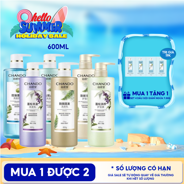  Dầu Gội, Dầu Xả Chando Himalaya Thảo Dược Làm Sạch, Làm Phồng Tóc Kiểm Soát Dầu, Ngăn Ngừa Rụng Tóc 