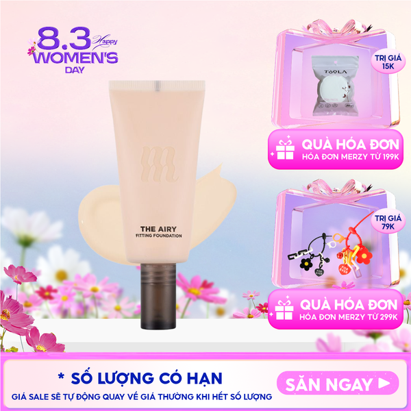  Kem Nền Merzy Hỗ Trợ Kiềm Dầu, Lâu Trôi, Che Khuyết Điểm The Airy Fitting Foundation 30ml 