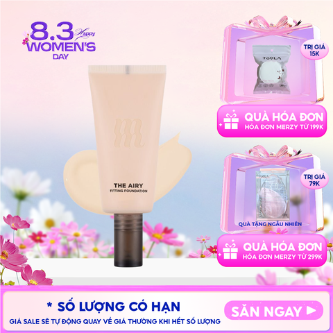 Kem Nền Merzy Hỗ Trợ Kiềm Dầu, Lâu Trôi, Che Khuyết Điểm The Airy Fitting Foundation 30ml