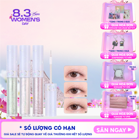 Gel Nhũ Mắt Romand Lấp Lánh, Bền Màu, Lâu Trôi The Universe Liquid Glitter 2g