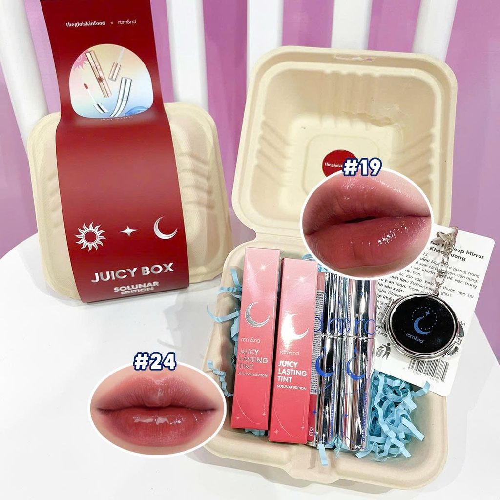 [Solunar Edition] Hộp Bánh Juicy Box Son Tint Lì Romand Juicy Lasting Tint Solunar Edition 5.5g