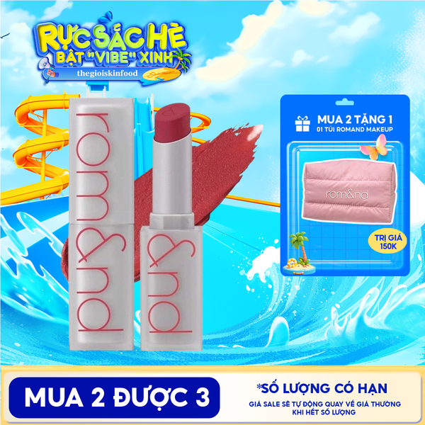  Son Thỏi Lì, Lên Màu Siêu Xinh Romand Zero Matte Lipstick 3g 