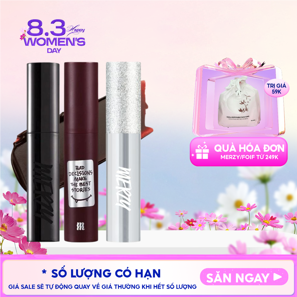 [Merzy Glam M13 Vỏ Bạc] Son Kem Merzy Siêu Lì, Mịn Môi Noir In The Mellow Tint