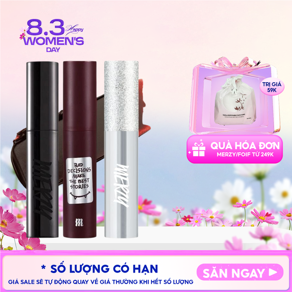  [Merzy Glam M13 Vỏ Bạc] Son Kem Merzy Siêu Lì, Mịn Môi Noir In The Mellow Tint 