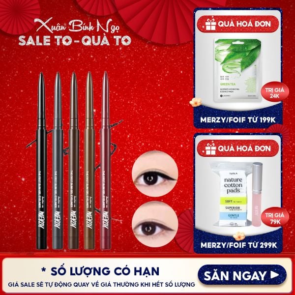  Chì Kẻ Mắt Merzy Siêu Mảnh Chống Trôi, Siêu Bền, Siêu Lì The First Slim Gel Eyeliner 0.05g 