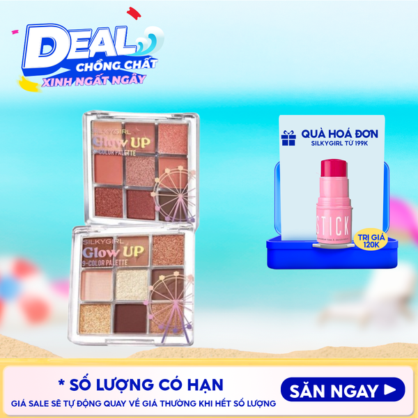  Bảng Phấn Mắt 9 Ô Silkygirl Glow Up 9-Color Palette 7.2g 