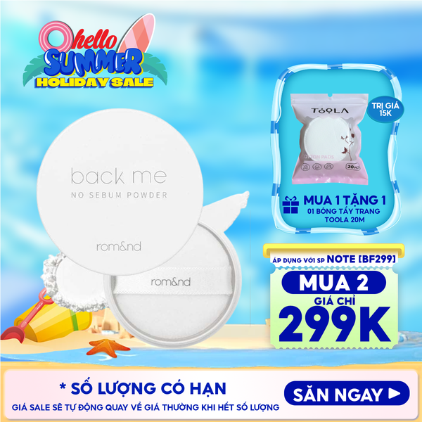  Phấn Phủ Romand Dạng Bột Che Phủ Tốt Giúp Da Mịn Màng Back Me No Sebum Powder 5g 