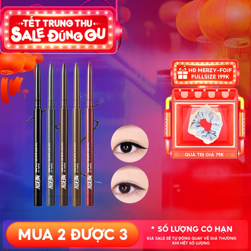 Chì Kẻ Mắt Merzy Siêu Mảnh Chống Trôi, Siêu Bền, Siêu Lì The First Slim Gel Eyeliner 0.05g