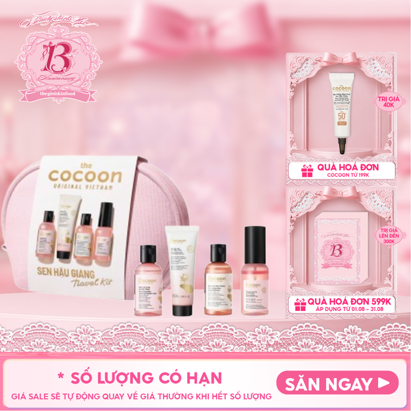  Travel Kit Sen Hậu Giang Chăm Sóc Da Cocoon Travel Kit 2: Hau Giang Lotus Collection 4pcs 