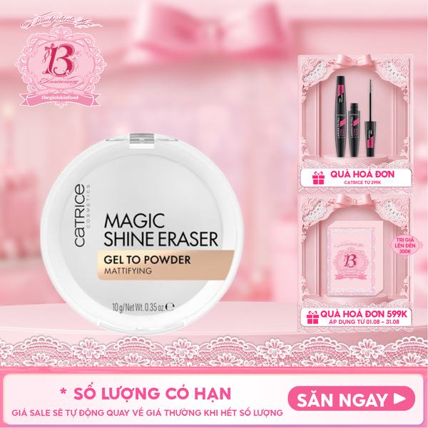 Phấn Phủ Catrice Dạng Gel Kiềm Dầu Làm Mờ Lỗ Chân Lông Magic Shine Eraser Gel To Powder Mattifying 10g 