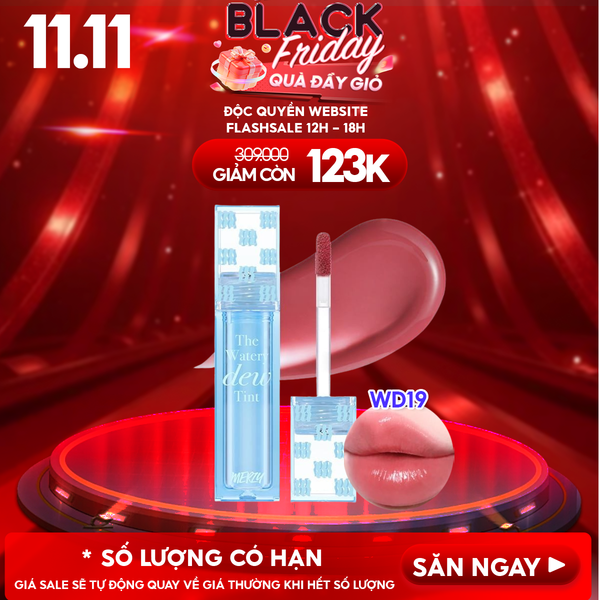  [New][NEW DEW] Son Tint Bóng Merzy Dạng Thạch, Bền Màu, Lâu Trôi Cho Đôi Môi Căng Mọng, Ẩm Mịn The Watery Dew Tint 