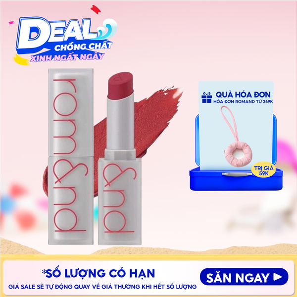  Son Thỏi Lì, Lên Màu Siêu Xinh Romand Zero Matte Lipstick 3g 