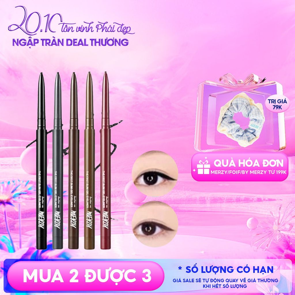 Chì Kẻ Mắt Merzy Siêu Mảnh Chống Trôi, Siêu Bền, Siêu Lì The First Slim Gel Eyeliner 0.05g