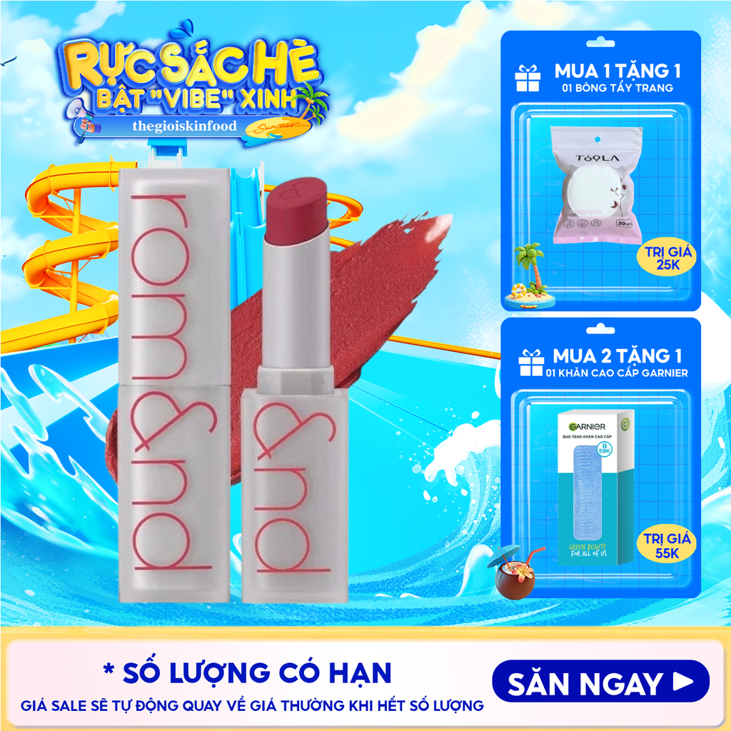 Son Thỏi Lì, Lên Màu Siêu Xinh Romand Zero Matte Lipstick 3g
