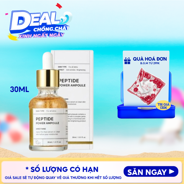  Serum B.O.M Chiết Xuất Vàng 24K Hỗ Trợ Làm Sáng Da Peptide Power Ampoule 30ml 