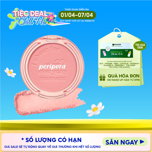  Phấn Má Hồng Peripera Siêu Xinh Pure Blushed Sunshine Cheek 4.2g 