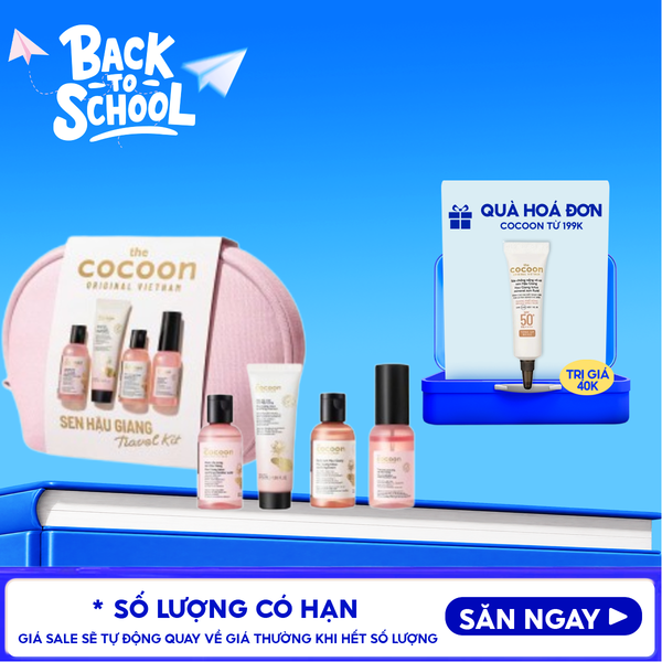 Travel Kit Sen Hậu Giang Chăm Sóc Da Cocoon Travel Kit 2: Hau Giang Lotus Collection 4pcs 