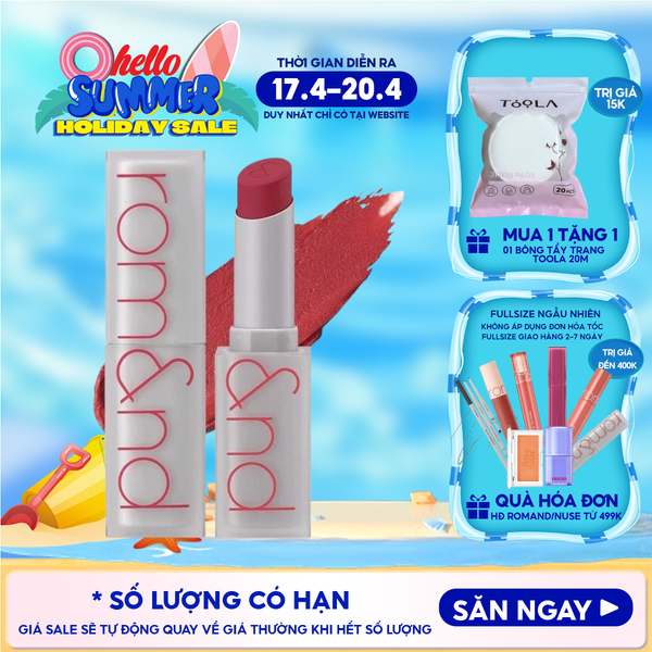  Son Thỏi Lì, Lên Màu Siêu Xinh Romand Zero Matte Lipstick 3g 