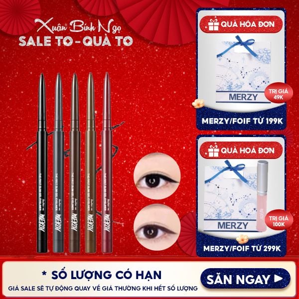  Chì Kẻ Mắt Merzy Siêu Mảnh Chống Trôi, Siêu Bền, Siêu Lì The First Slim Gel Eyeliner 0.05g 