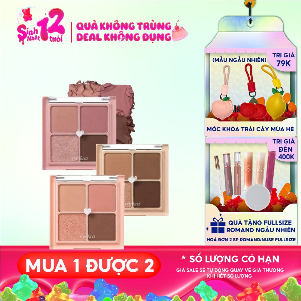 [NEW] Bảng Phấn Mắt 4 Ô Màu Romand Siêu Xinh Better Than Eyes 6.5g