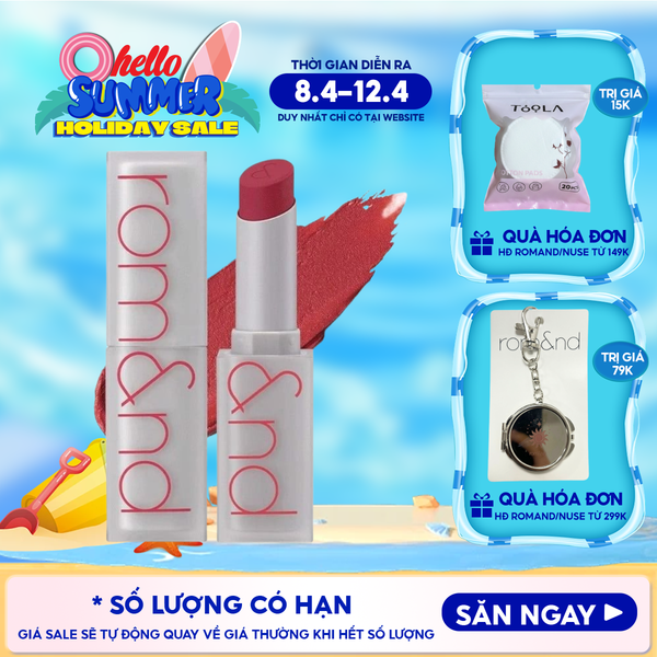  Son Thỏi Lì, Lên Màu Siêu Xinh Romand Zero Matte Lipstick 3g 