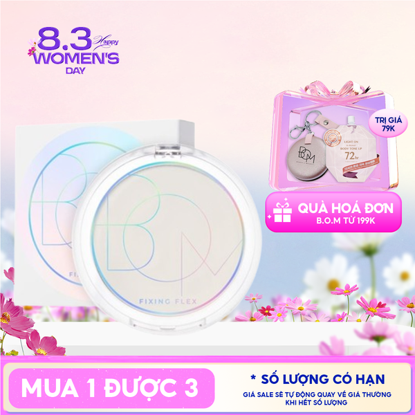  Phấn Phủ B.O.M Dạng Nén Kiềm Dầu, Giúp Da Mịn Màng Fixing Flex Powder Pact 7.5g 