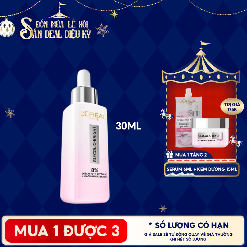 Serum L'oreal Tinh Chất Mờ Thâm Nám Glycolic-Bright Instant Glowing Serum