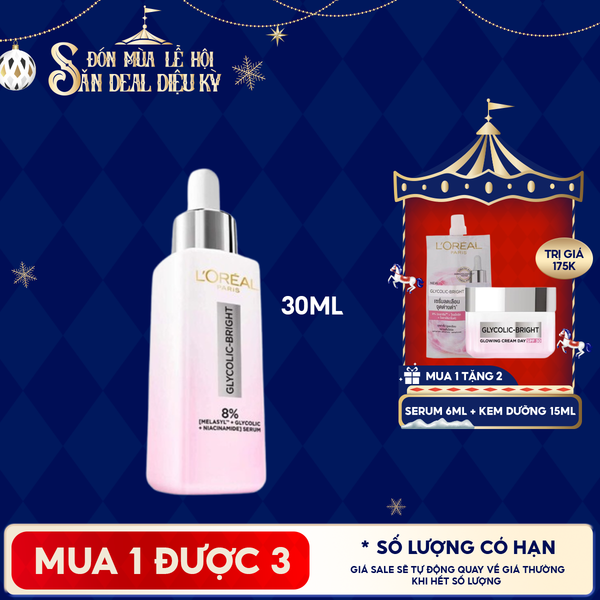  Serum L'oreal Tinh Chất Mờ Thâm Nám Glycolic-Bright Instant Glowing Serum 