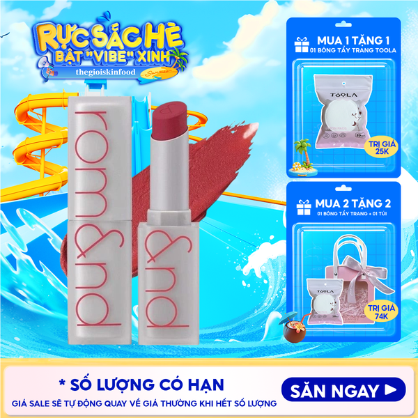  Son Thỏi Lì, Lên Màu Siêu Xinh Romand Zero Matte Lipstick 3g 