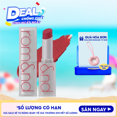 Son Thỏi Lì, Lên Màu Siêu Xinh Romand Zero Matte Lipstick 3g