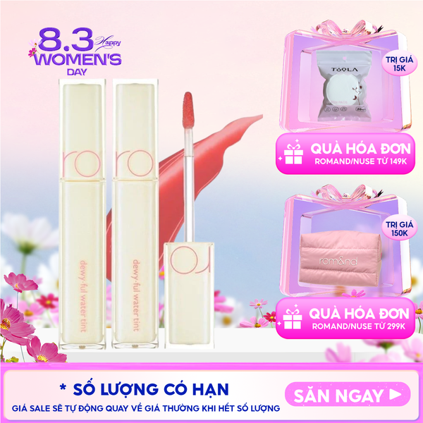  Son Tint Bóng Siêu Lì Cho Đôi Môi Căng Mọng Romand Milk Grocery Dewyful Water Tint 5g 