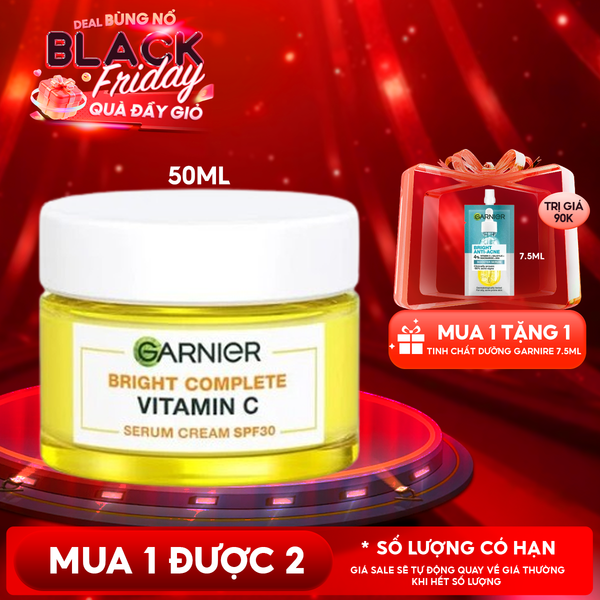  Kem Dưỡng Garnier Hỗ Trợ Sáng Da Ban Ngày Light Complete Whitening Serum Cream SPF30 50ml 