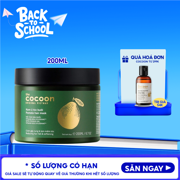  Kem Ủ Tóc Cocoon Bưởi Hỗ Trợ Giảm Gãy Rụng, Dưỡng Tóc Mềm Mượt Chắc Khỏe Pomelo Hair Mask 200ml 