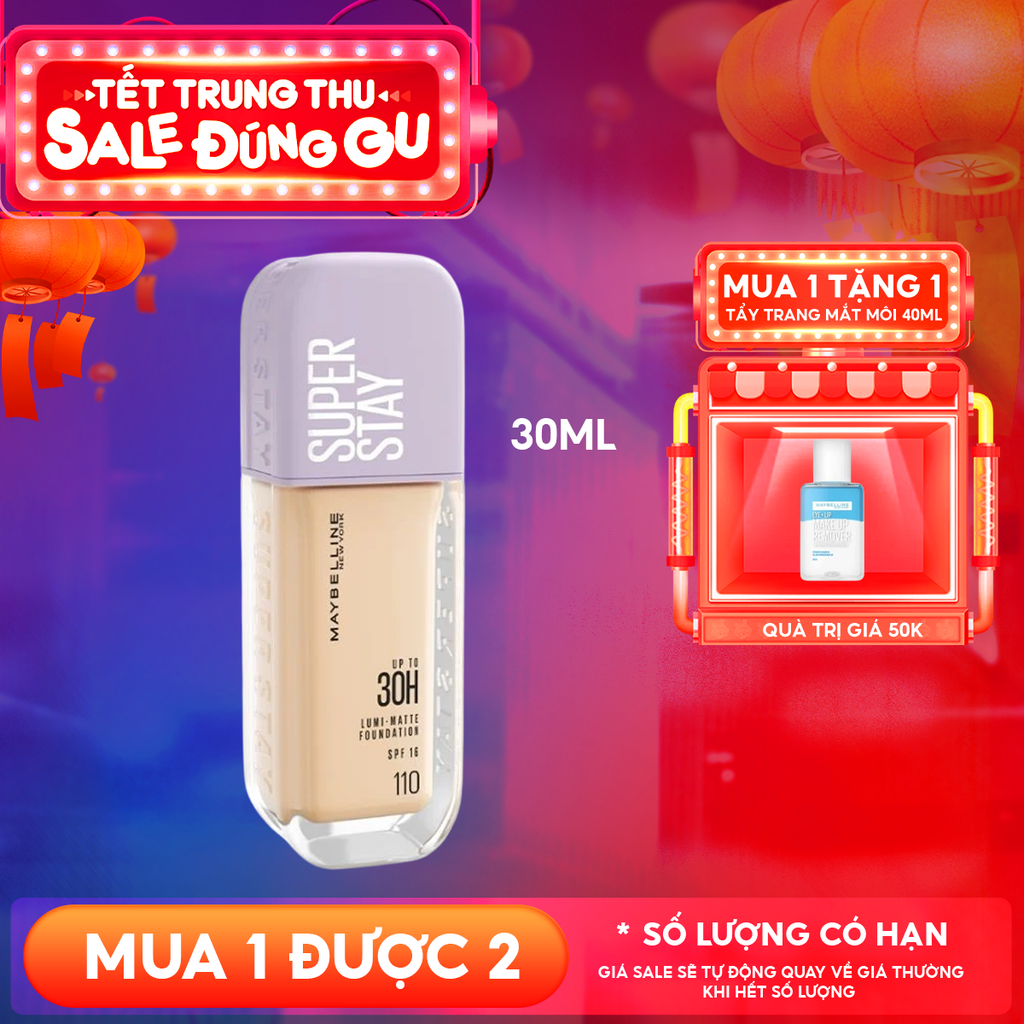Kem Nền Maybelline Bắt Sáng, Che Phủ Cao, Siêu Nhẹ Mặt Super Stay Up To 30H Lumi Matte Foundation 35ml