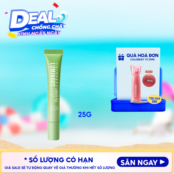  Kem Hỗ Trợ Giảm Mụn Colorkey Trà Xanh Luminous Green Tea Purifying Acne Treatment 20g 