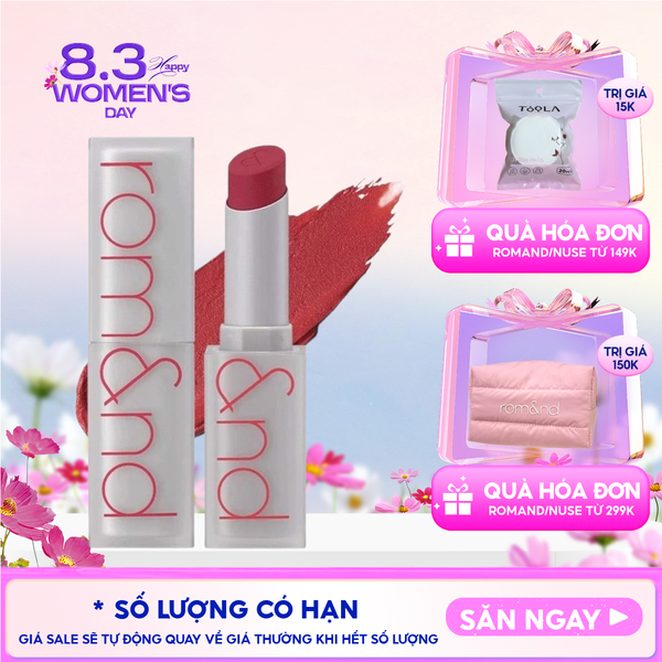  Son Thỏi Lì, Lên Màu Siêu Xinh Romand Zero Matte Lipstick 3g 