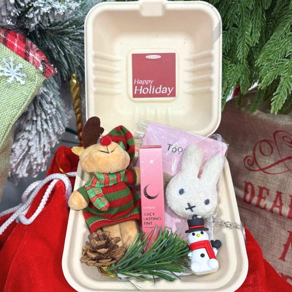  Hộp Quà Giáng Sinh: Son Romand + Kẹp Tóc Ngẫu Nhiên + Set Quà Gấu + Hộp Bã Mía 