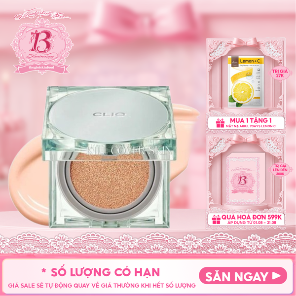  Phấn Nước Kiểm Soát Dầu, Lâu Trôi Clio Kill Cover Skin Fixer Cushion SPF50+/PA+++ 15g (Kèm lõi) 
