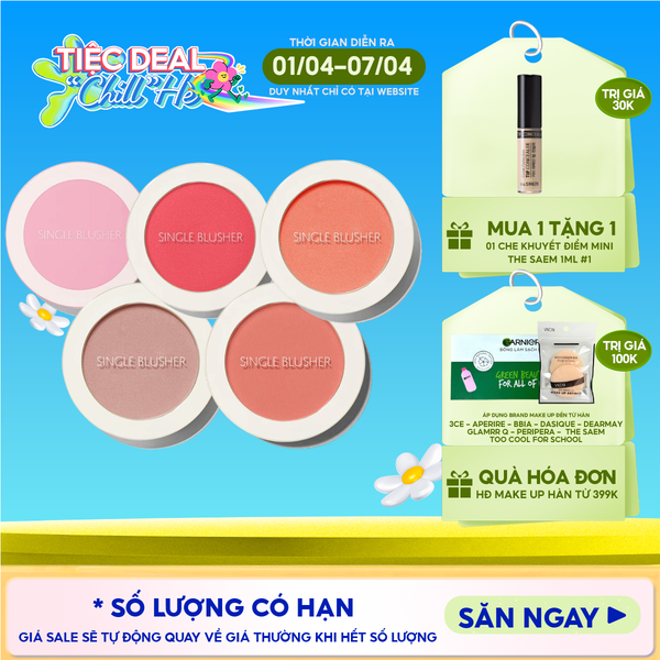  Phấn Má Hồng The Saem Hàn Quốc Xinh Xắn Saemmul Single Blusher 5g 