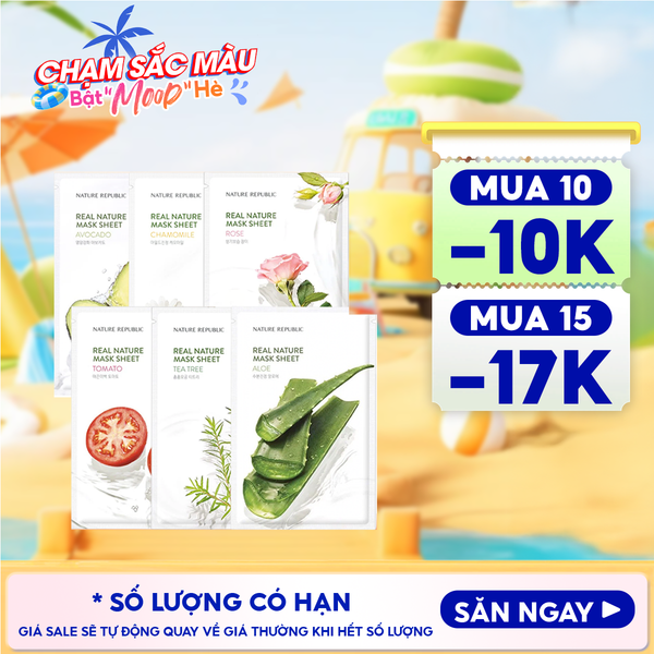  Mặt Nạ Dưỡng Ẩm Nature Republic Chiết Xuất Từ Thiên Nhiên Real Nature Mask Sheet 23ml 