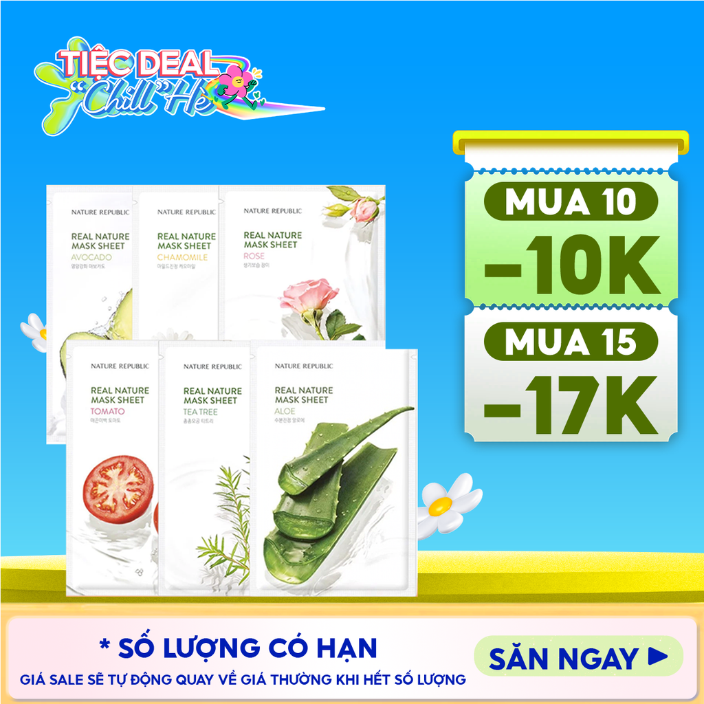 Mặt Nạ Dưỡng Ẩm Nature Republic Chiết Xuất Từ Thiên Nhiên Real Nature Mask Sheet 23ml