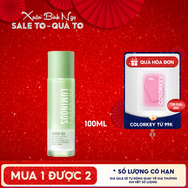  Nước Cân Bằng Colorkey Trà Xanh Luminous Green Tea Purifying Shake Toner 100ml 