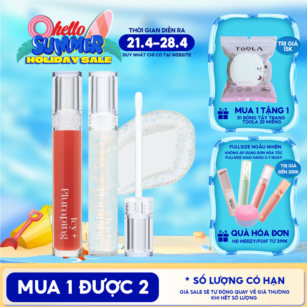 Son Bóng Cho Môi Căng Mọng Merzy Icy Plumping Lip Gloss 4.5g