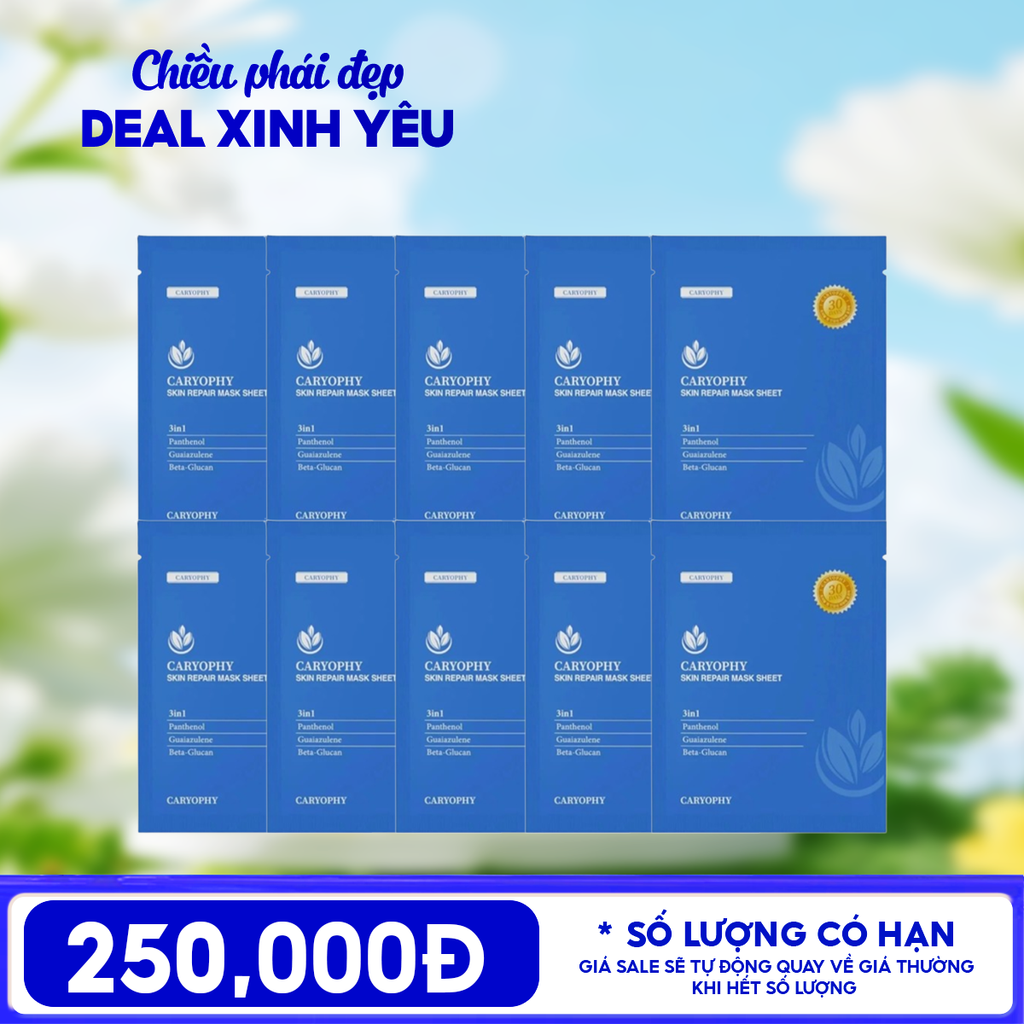 Combo 10 Miếng Mặt Nạ Cấp Ẩm, Hỗ Trợ Phục Hồi Da Caryophy Skin Repair Mask Sheet